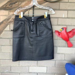 Ralph Lauren So-Soft Black Leather Skirt